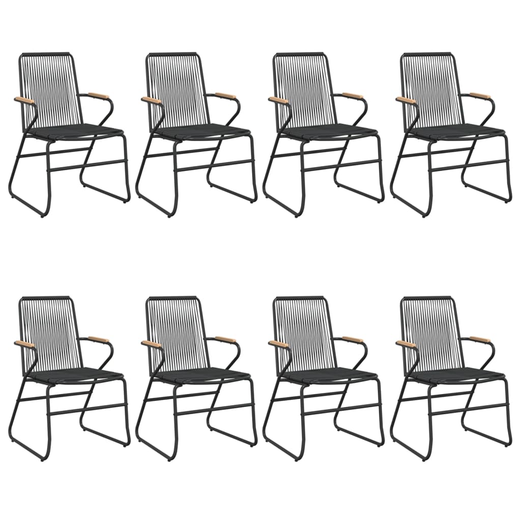 -Delige Tuinset Pvc-Rattan Zwart 9 200 cm tafellengte