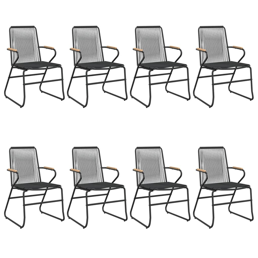 9-delige Tuinset PVC-rattan zwart