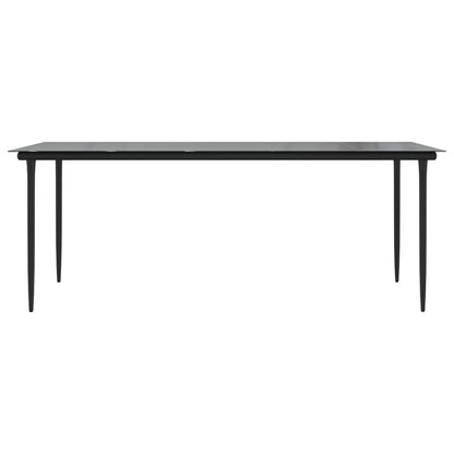 -Delige Tuinset Pvc-Rattan Zwart 9 200 cm tafellengte