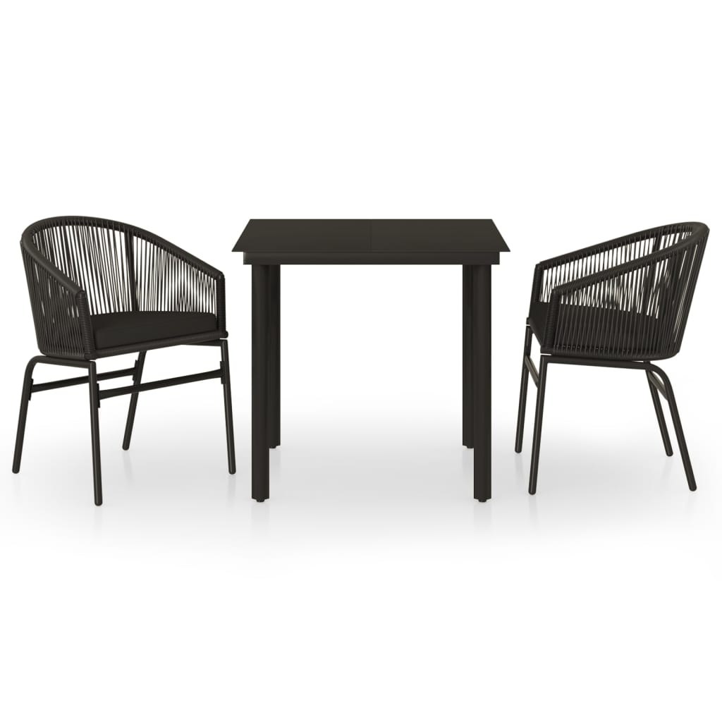 -Delige Tuinset 3 80 cm tafellengte Zwart
