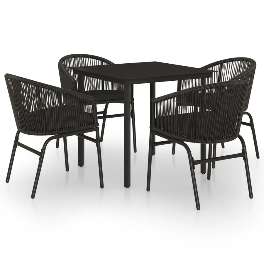 -Delige Tuinset 5 80 cm tafellengte Zwart