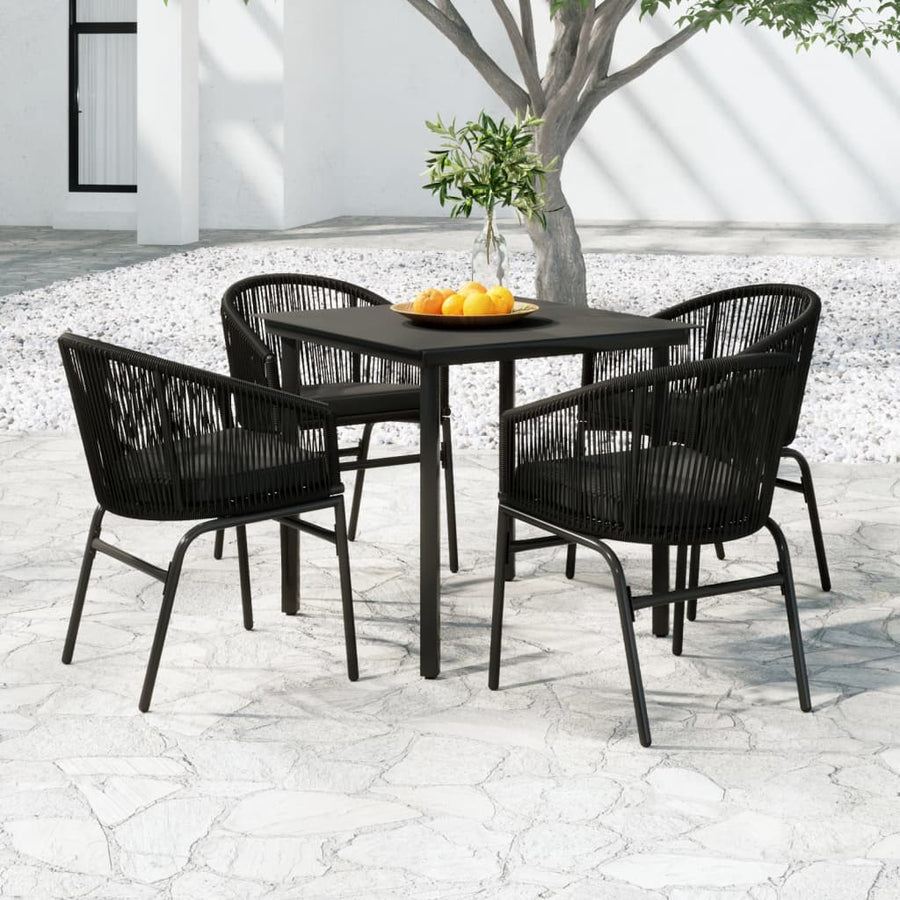 -Delige Tuinset 5 80 cm tafellengte Zwart