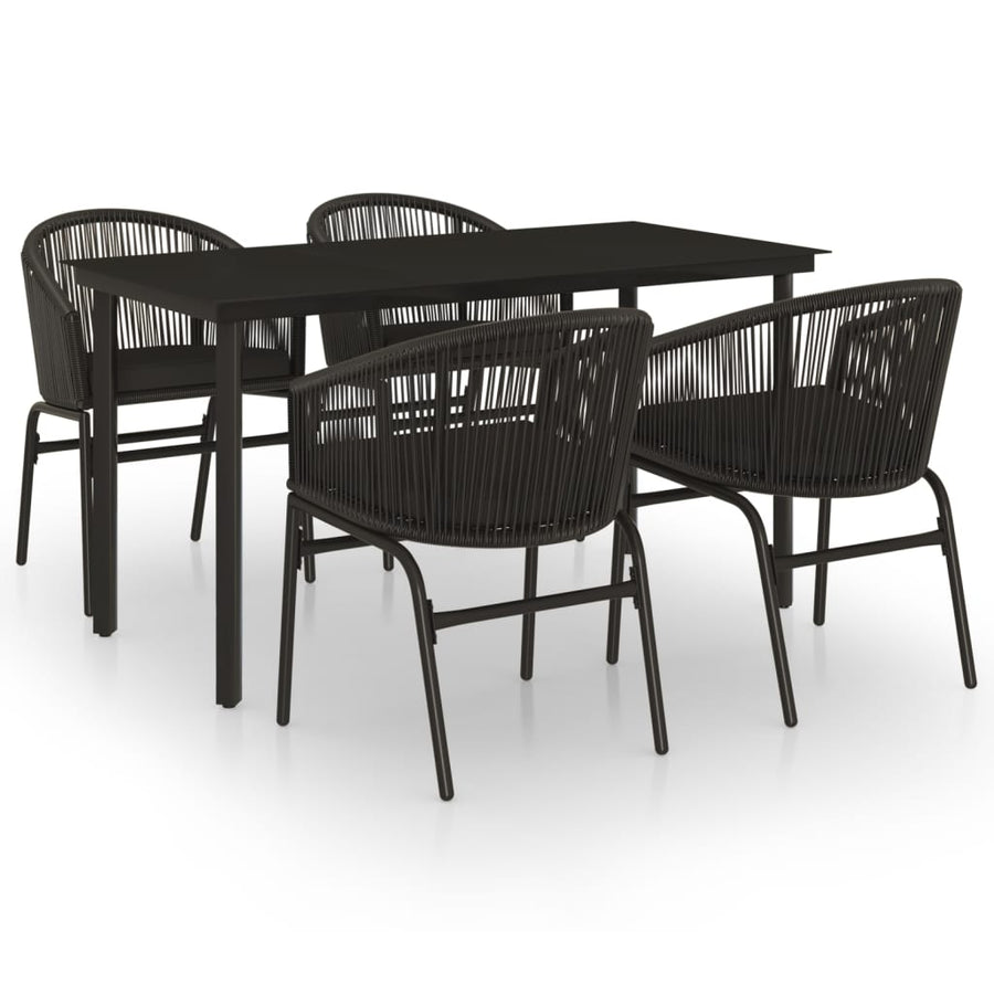 -Delige Tuinset 5 140 cm tafellengte Zwart