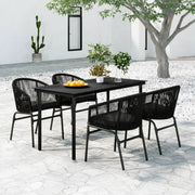 Tuinset 5-delig zwart 140x70x74 cm