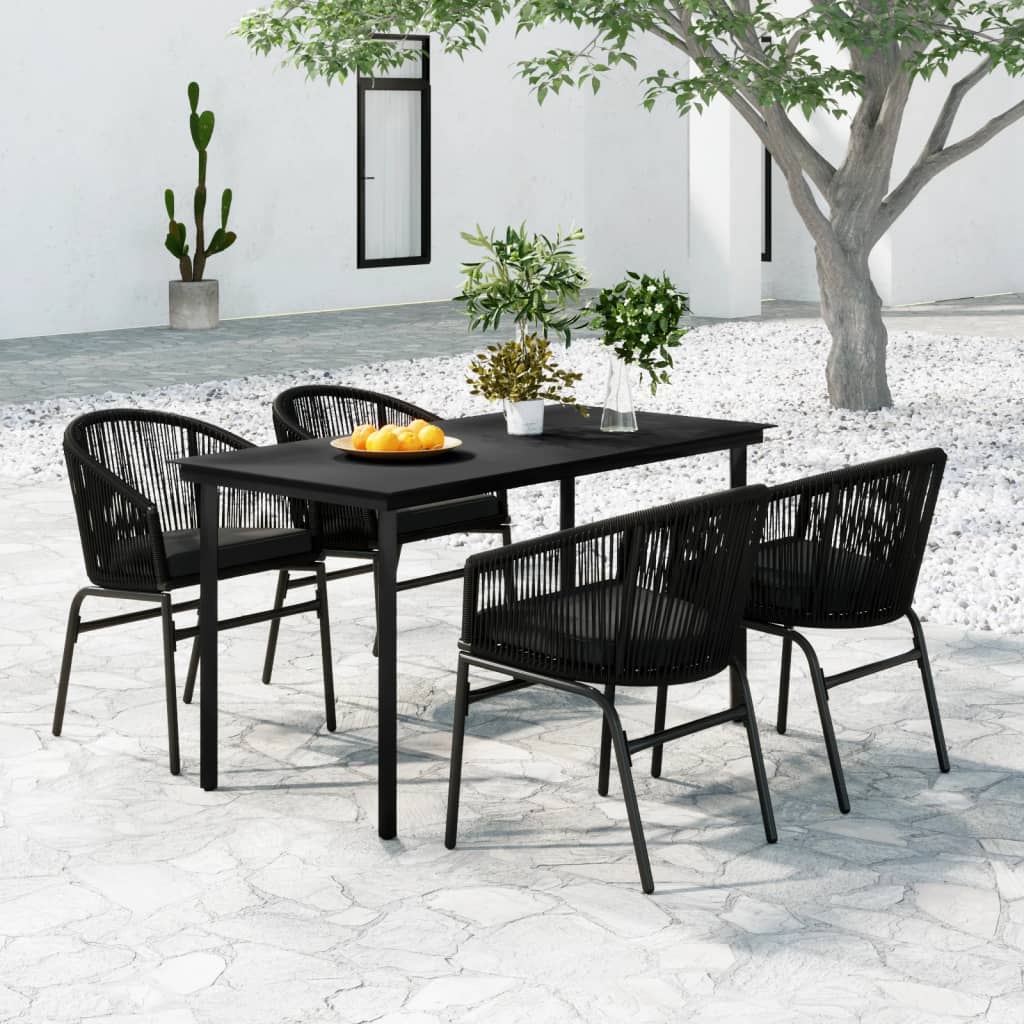 -Delige Tuinset 5 140 cm tafellengte Zwart