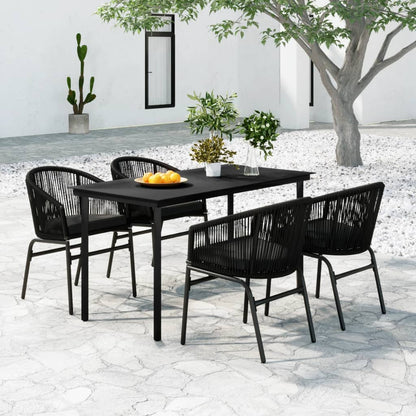 -Delige Tuinset 5 140 cm tafellengte Zwart