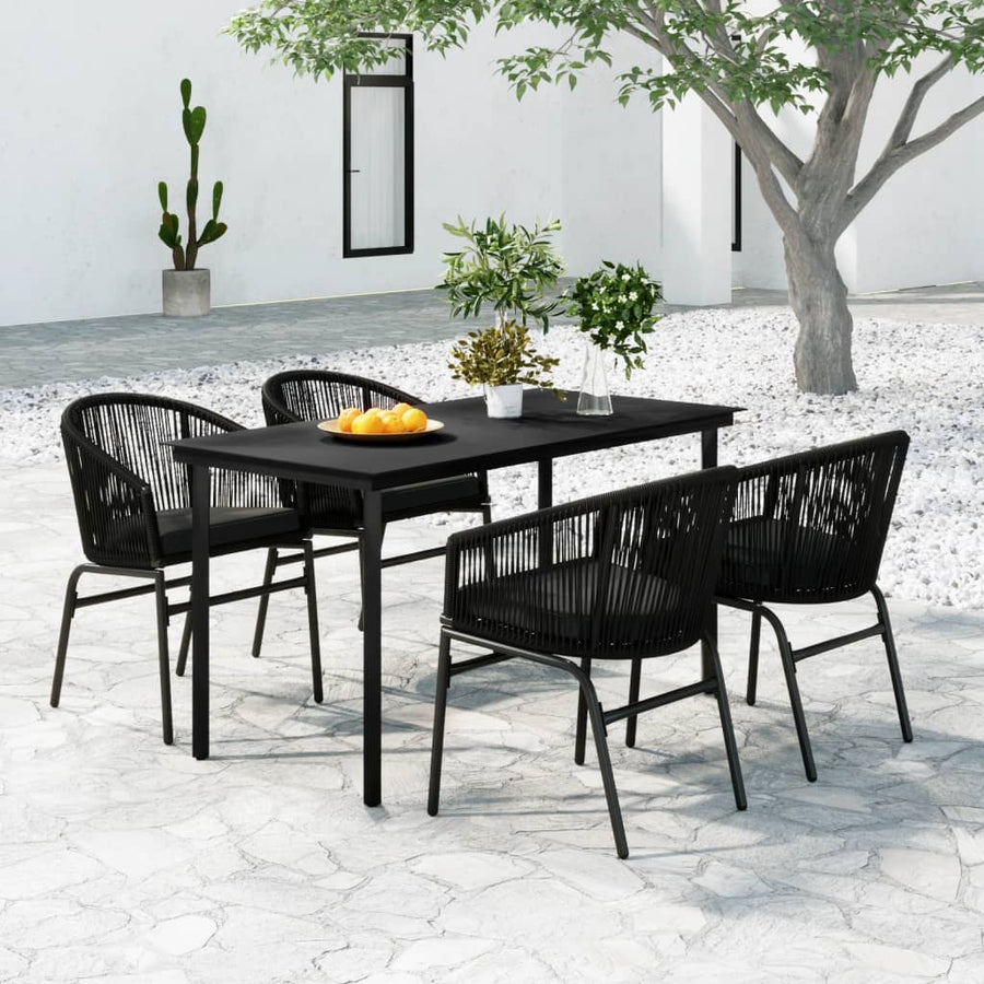 -Delige Tuinset 5 140 cm tafellengte Zwart