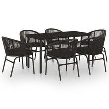 -Delige Tuinset 7 140 cm tafellengte Zwart