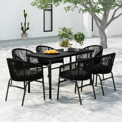 -Delige Tuinset 7 140 cm tafellengte Zwart