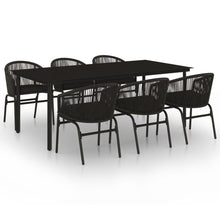 7-Delige Tuinset 6 200 cm tafellengte Zwart