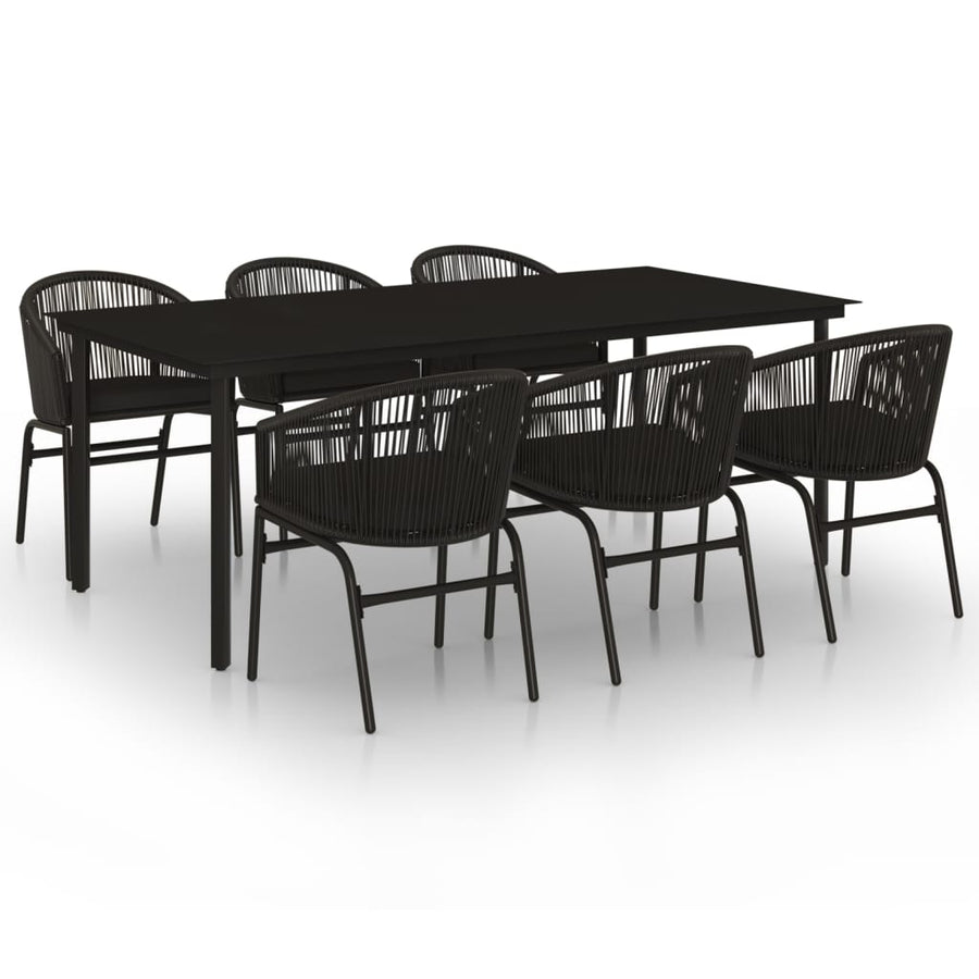 7-Delige Tuinset 6 200 cm tafellengte Zwart