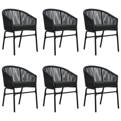7-Delige Tuinset 6 200 cm tafellengte Zwart