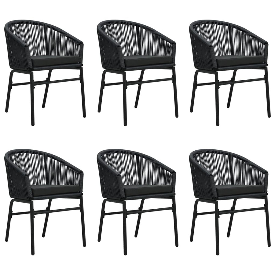 7-Delige Tuinset 6 200 cm tafellengte Zwart