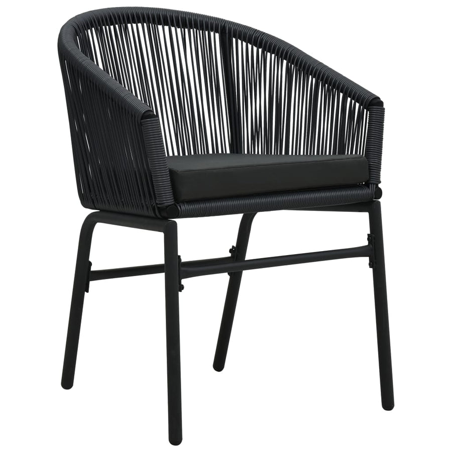 7-Delige Tuinset 6 200 cm tafellengte Zwart