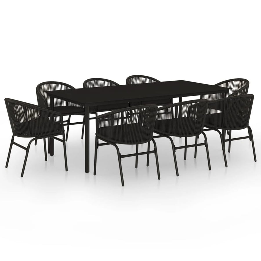 9-Delige Tuinset 8 200 cm tafellengte Zwart