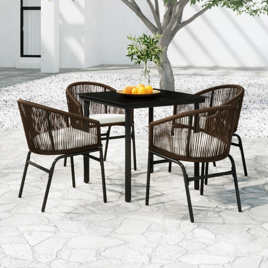 -Delige Tuinset 5 80 cm tafellengte Bruin