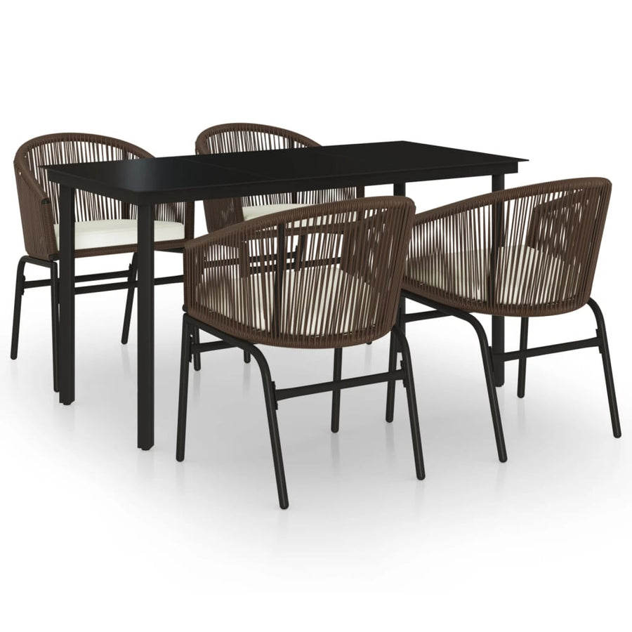 -Delige Tuinset 5 140 cm tafellengte Bruin