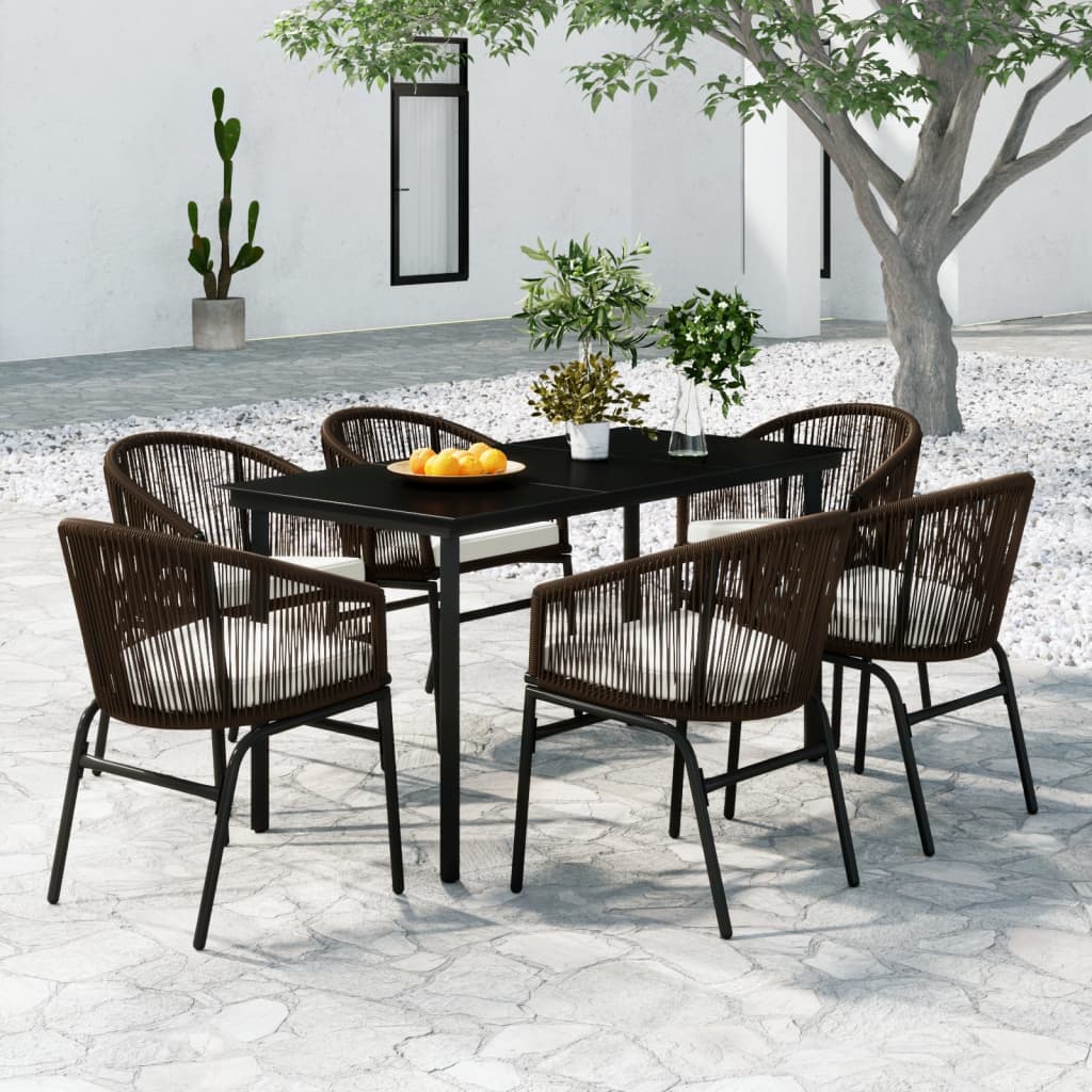 -Delige Tuinset 7 140 cm tafellengte Bruin