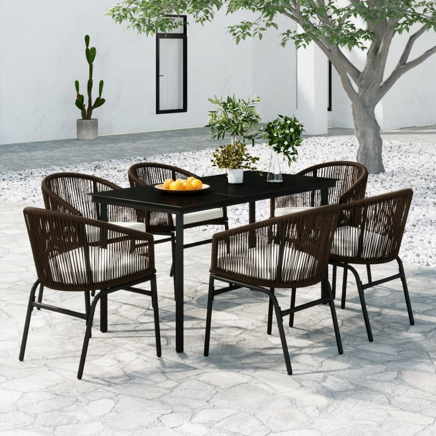 -Delige Tuinset 7 140 cm tafellengte Bruin
