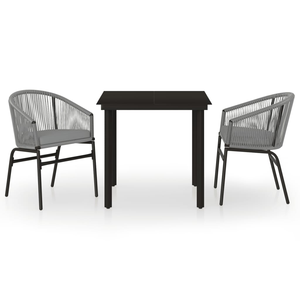 -Delige Tuinset 3 80 cm tafellengte Grijs
