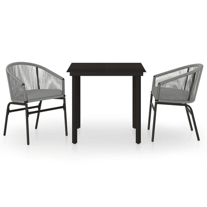-Delige Tuinset 3 80 cm tafellengte Grijs