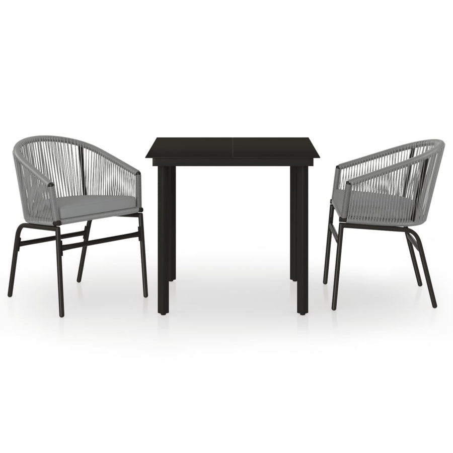 -Delige Tuinset 3 80 cm tafellengte Grijs