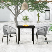 Tuinset 3-delig grijs PVC-rattan staal