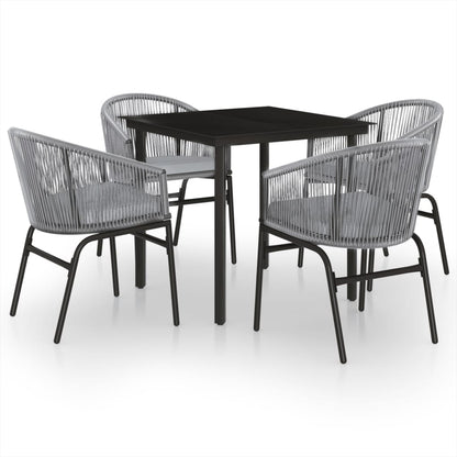 -Delige Tuinset 5 80 cm tafellengte Grijs