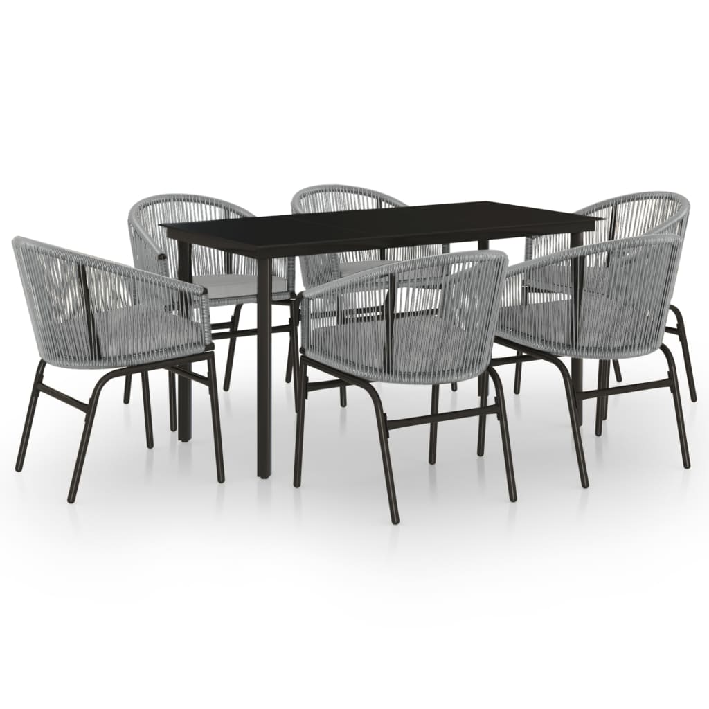 -Delige Tuinset 7 140 cm tafellengte Grijs