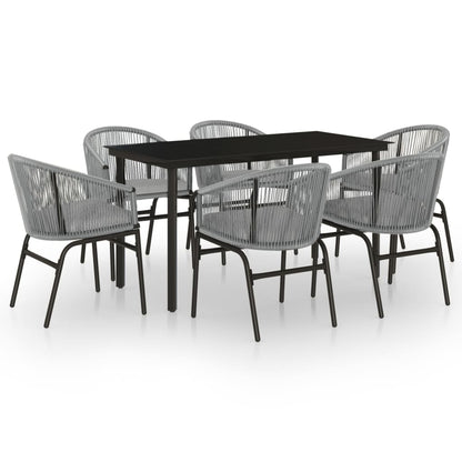 -Delige Tuinset 7 140 cm tafellengte Grijs