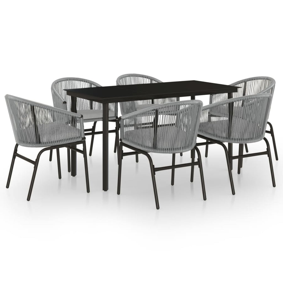-Delige Tuinset 7 140 cm tafellengte Grijs