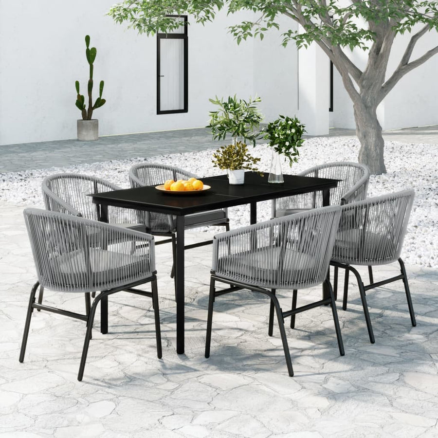 -Delige Tuinset 7 140 cm tafellengte Grijs