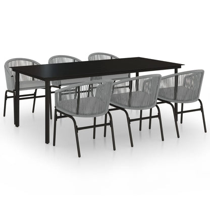 7-Delige Tuinset 6 200 cm tafellengte Grijs