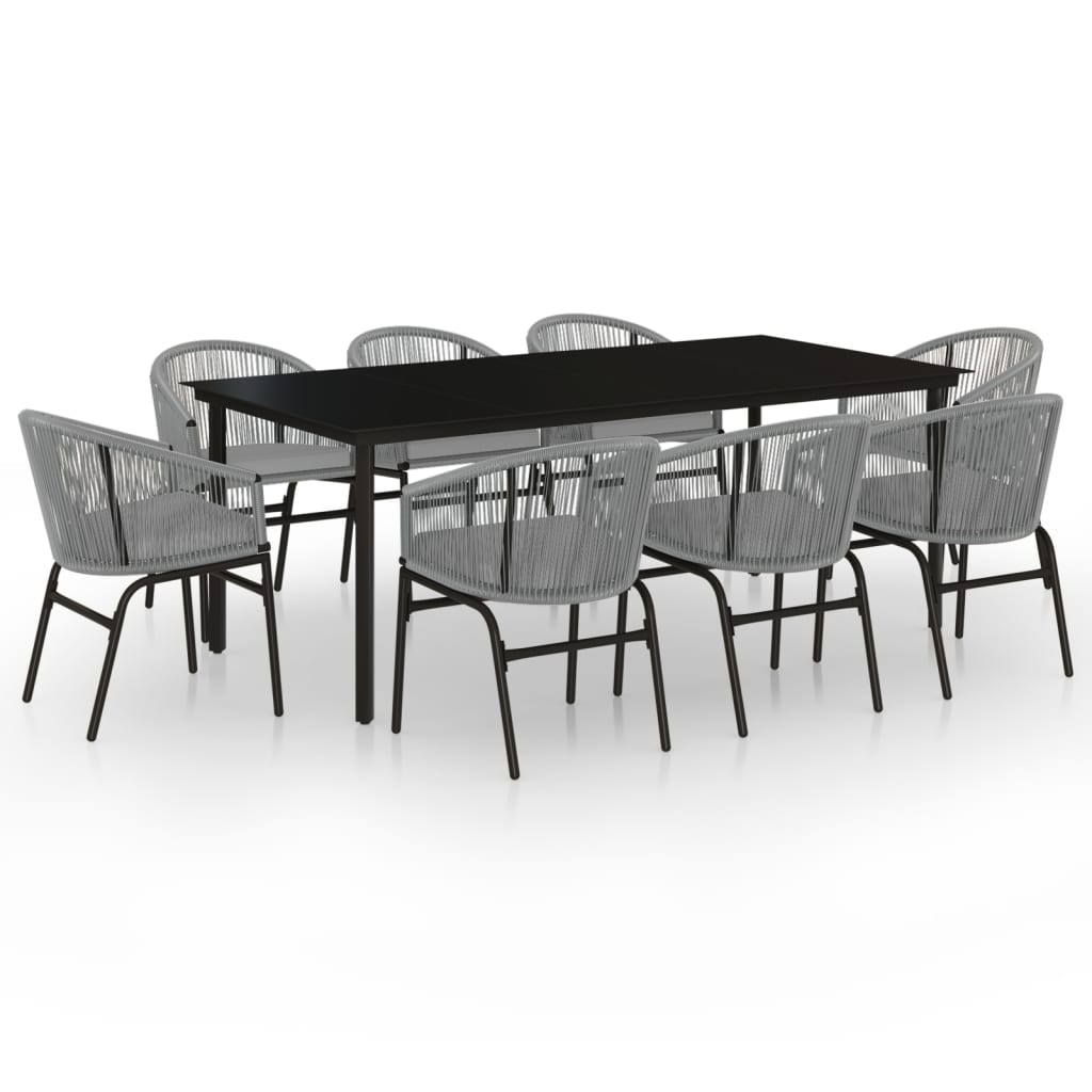 9-Delige Tuinset 8 200 cm tafellengte Grijs