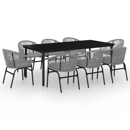 9-Delige Tuinset 8 200 cm tafellengte Grijs