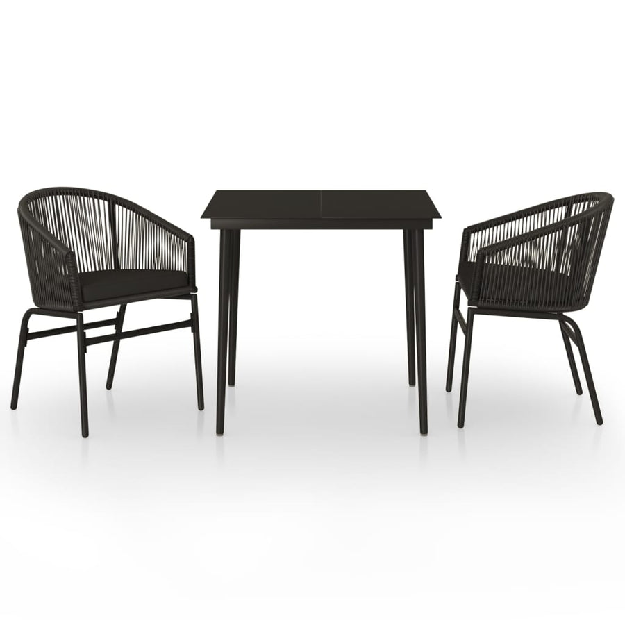 -Delige Tuinset 3 80 cm tafellengte Zwart