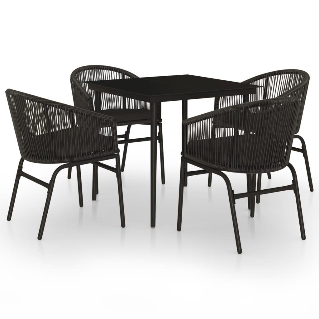 -Delige Tuinset 5 80 cm tafellengte Zwart