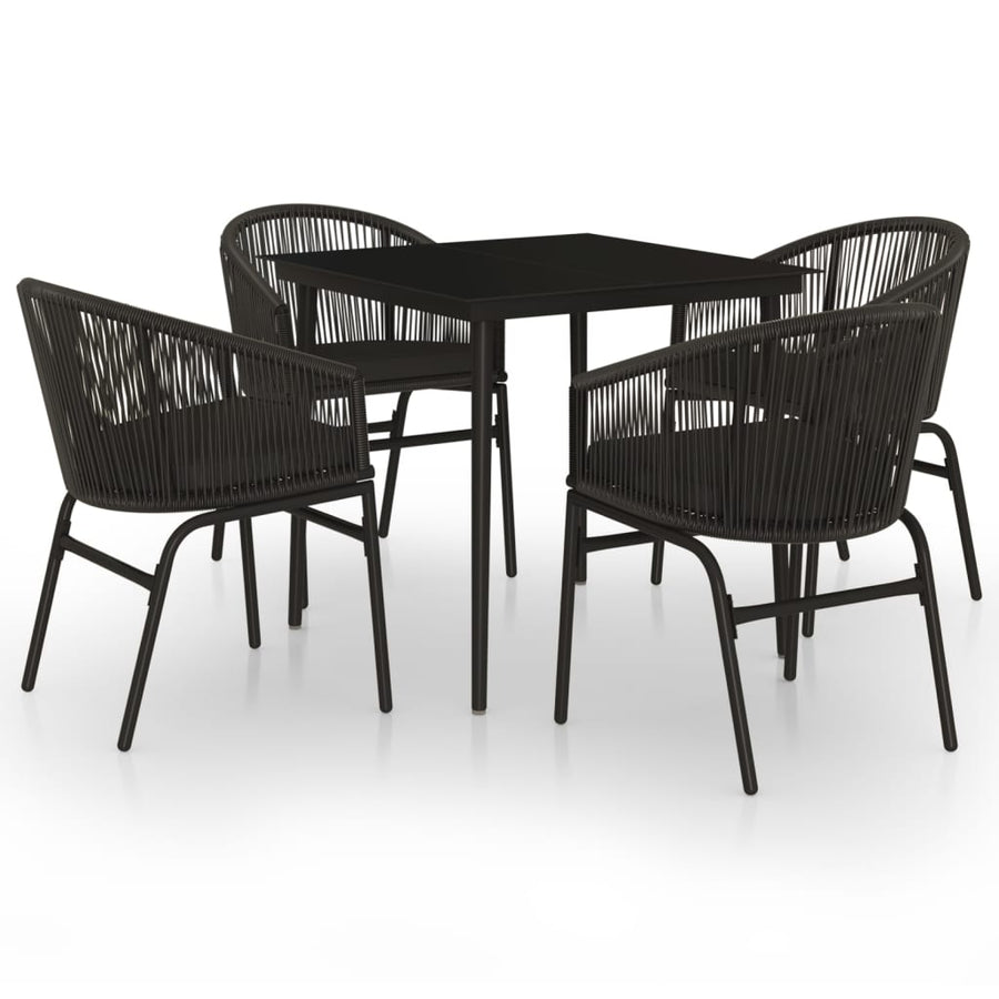 -Delige Tuinset 5 80 cm tafellengte Zwart