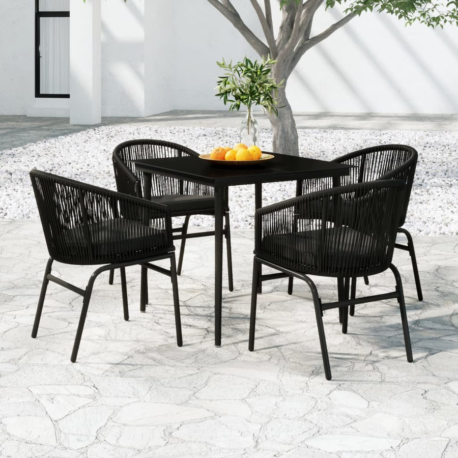 -Delige Tuinset 5 80 cm tafellengte Zwart