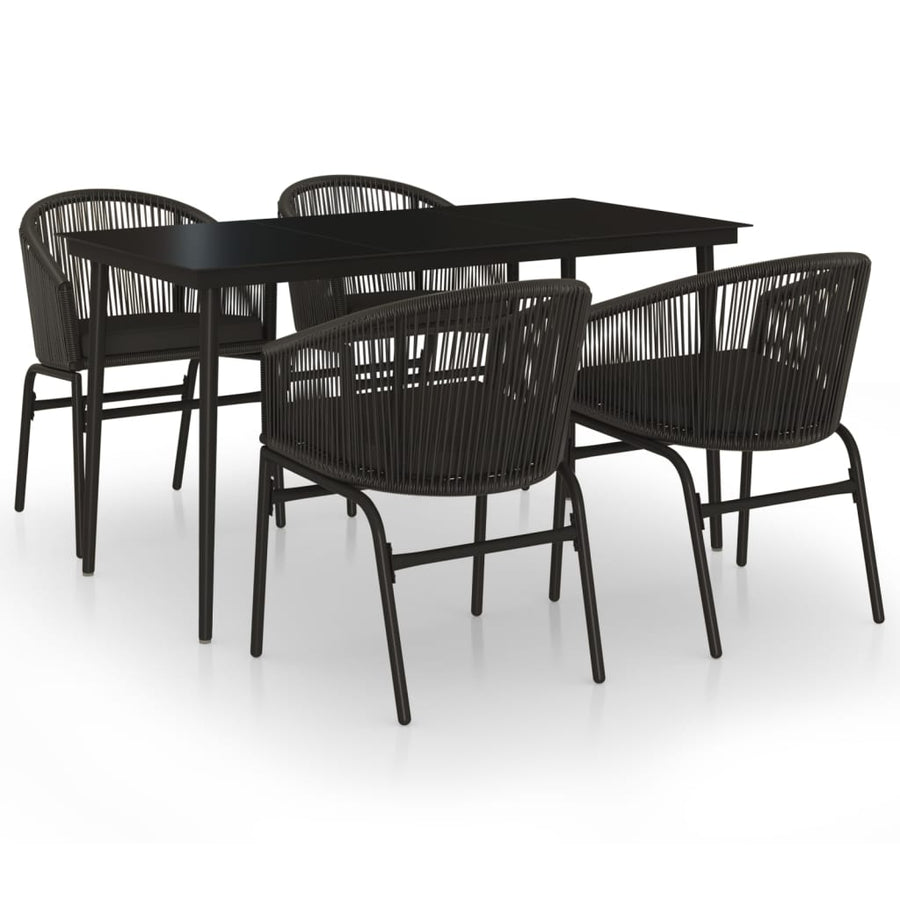 -Delige Tuinset 5 140 cm tafellengte Zwart