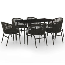 7-Delige Tuinset Zwart 140 cm tafellengte
