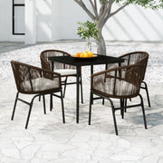 Tuinset 5-delig bruin PVC-rattan