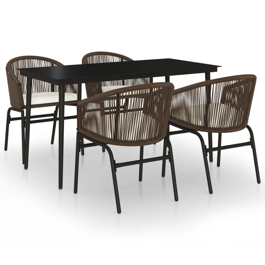 -Delige Tuinset 5 140 cm tafellengte Bruin