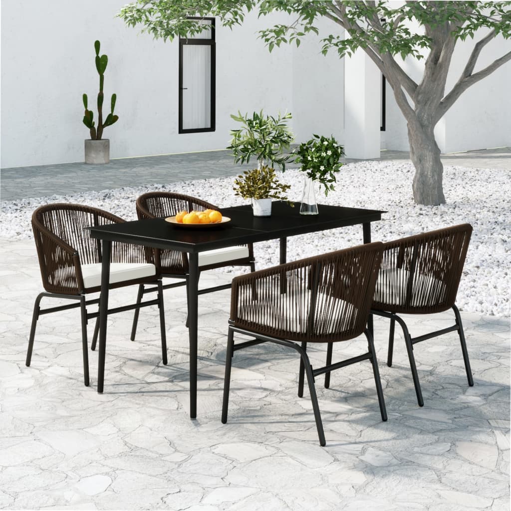-Delige Tuinset 5 140 cm tafellengte Bruin