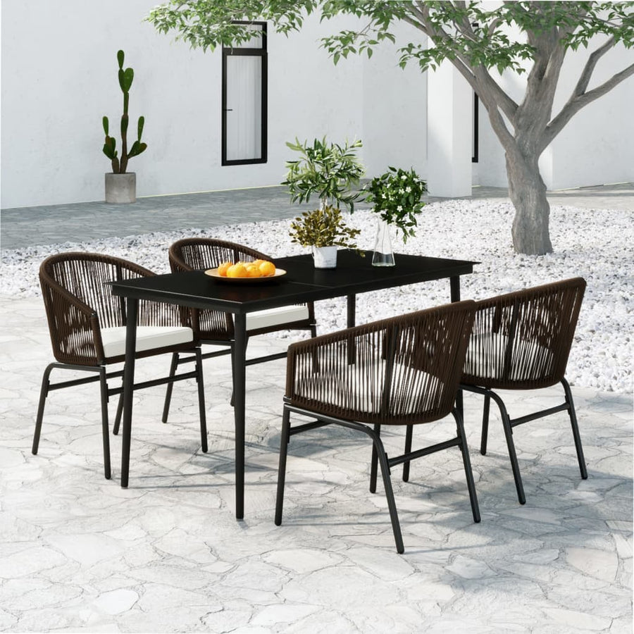 -Delige Tuinset 5 140 cm tafellengte Bruin