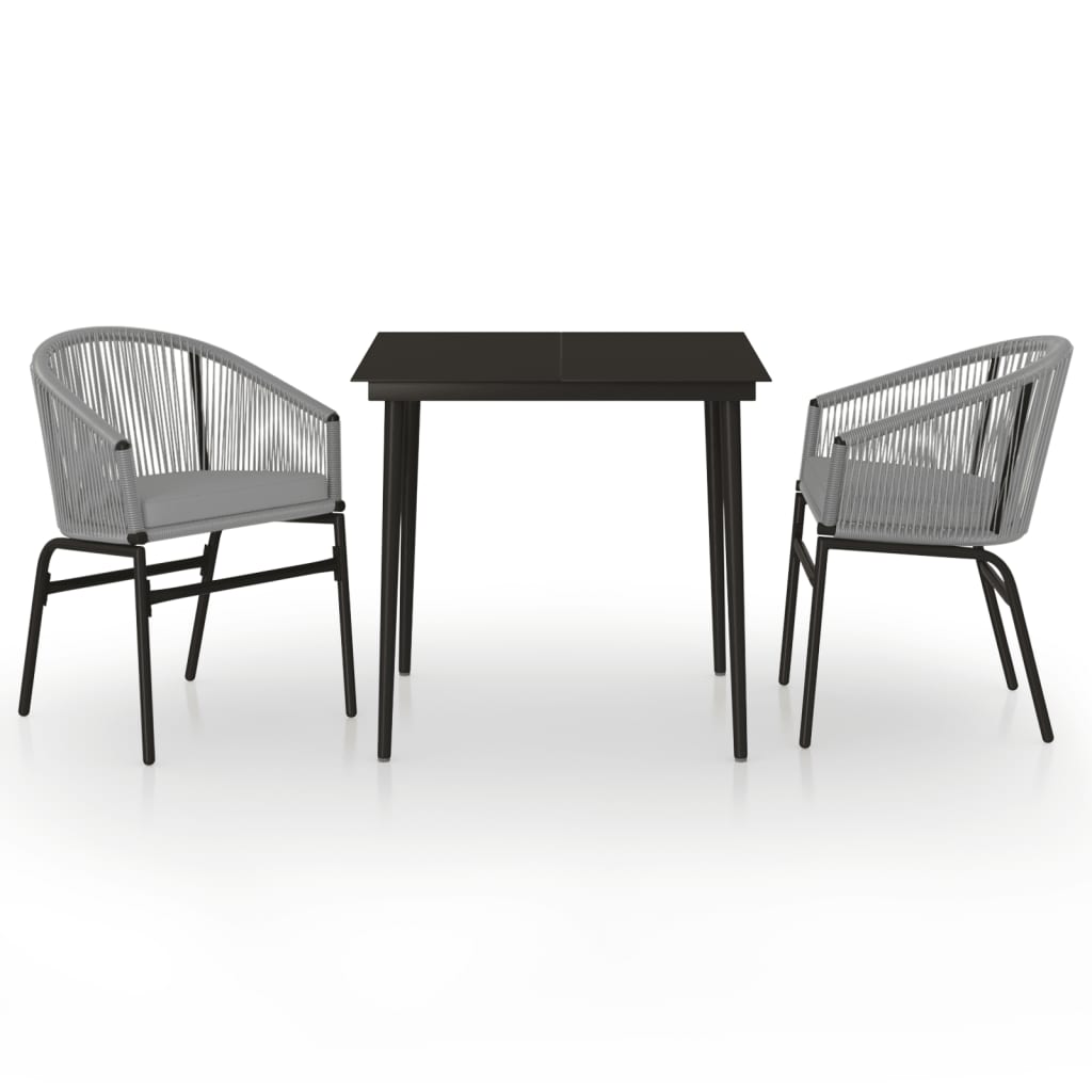 -Delige Tuinset 3 80 cm tafellengte Grijs