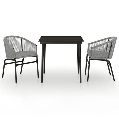 -Delige Tuinset 3 80 cm tafellengte Grijs
