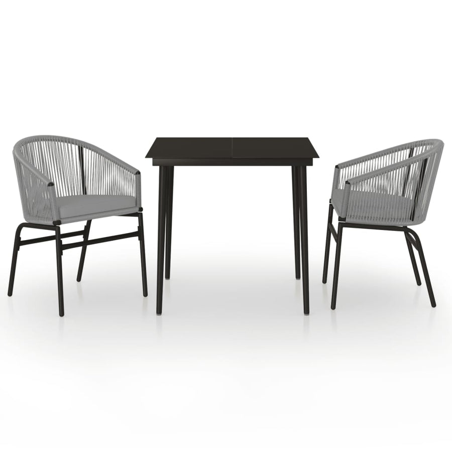 -Delige Tuinset 3 80 cm tafellengte Grijs
