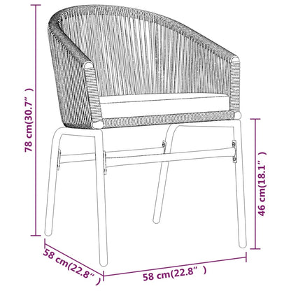 -Delige Tuinset 3 80 cm tafellengte Grijs
