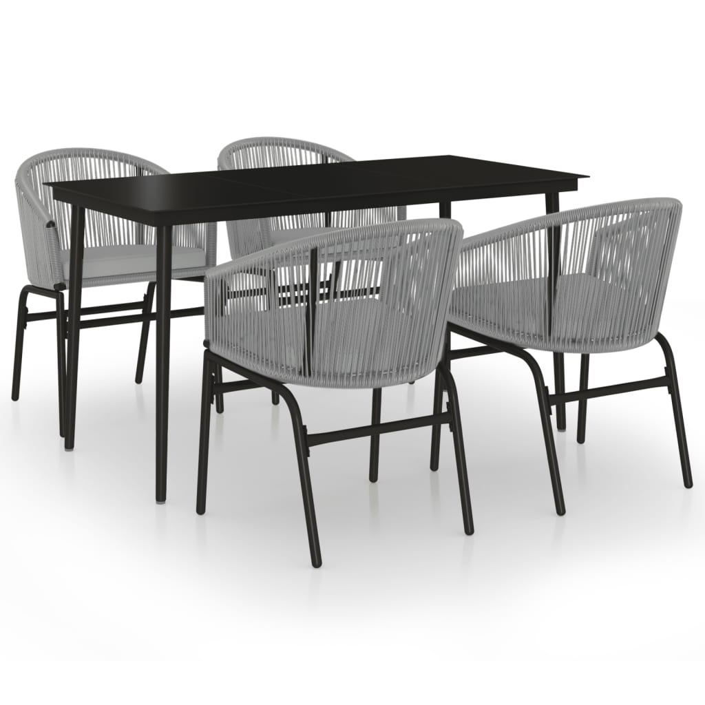 -Delige Tuinset 5 140 cm tafellengte Grijs